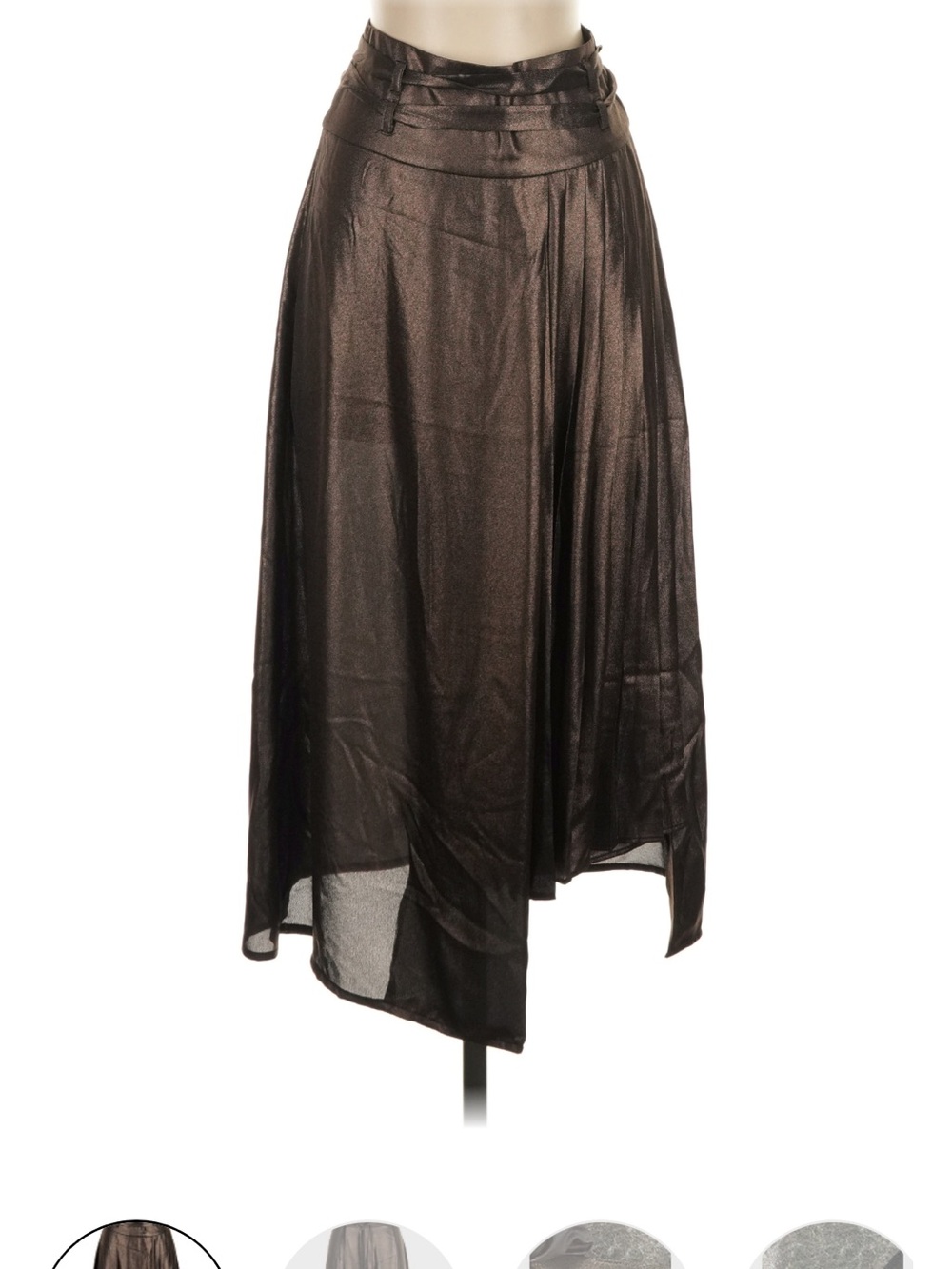 Leith Metallic Brown Asymmetrical Maxi Skirt